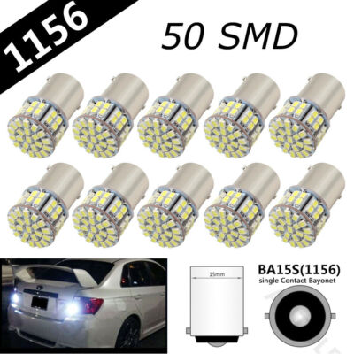 5/10x BA15S 50 SMD LED - BRIGHT WHITE 1156 Brems Rückfahrlicht Birne Kugel Lampe