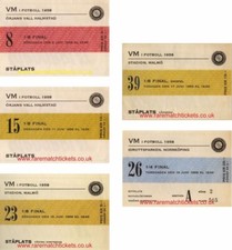 reproduction NORTHERN IRELAND 1958 WORLD CUP FINAL 5 ticket gift set RMT