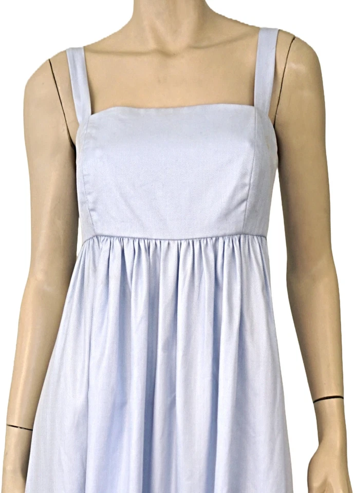 Maxi Vestido JENNI KAYNE Talla L Azul Espiga Algodón Estampado Oxford Foto 3 de 4