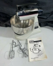 Sunbeam Deluxe Mixmaster Mixer Chrome with Bowl & Extra Beaters