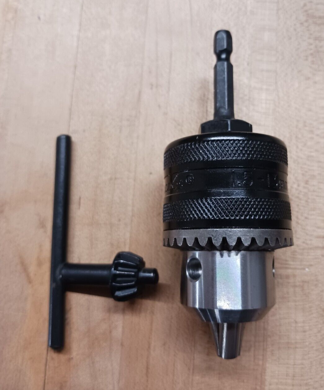 1/2 jacobs chuck with 1/4" hex adapter and key