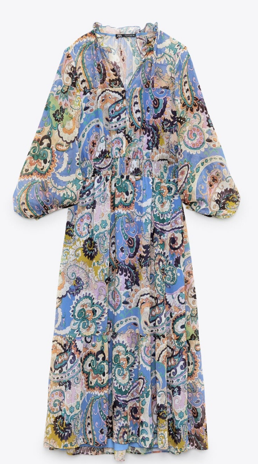Zara Multicoloured Printed Midi Dress - Small BNWT, Sold Out
