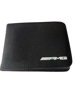 For MERCEDES-BENZ AMG LOGO Wallet/ID CARD, 6 POCKETS BLACK FAUX SUEDE LEATHER - Image 1 of 4
