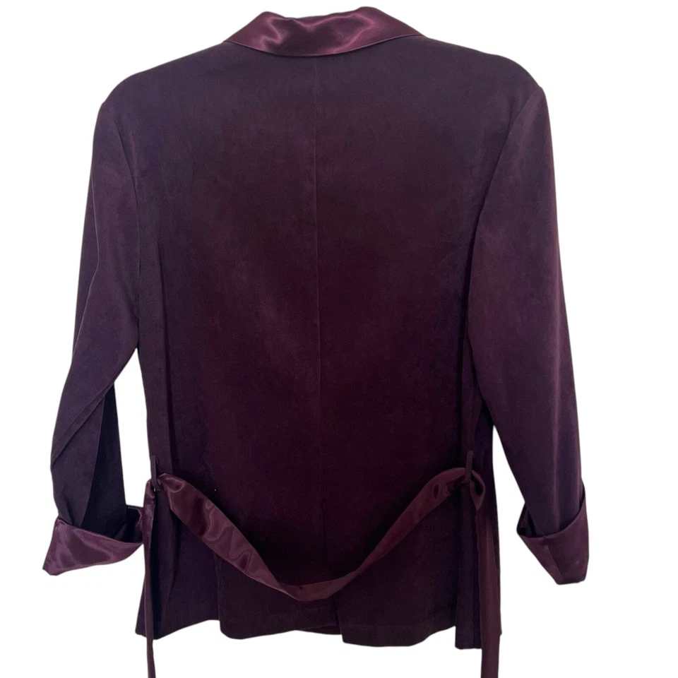 Suite de 2 piezas ciruela Jonathan Martin vintage vegana de gamuza y satén para mujer talla 8 Foto 3 de 4