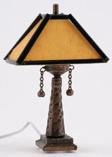 Dollhouse Miniatures 1:12 Scale Tiffany Table Lamp, Branch Design #MH1069