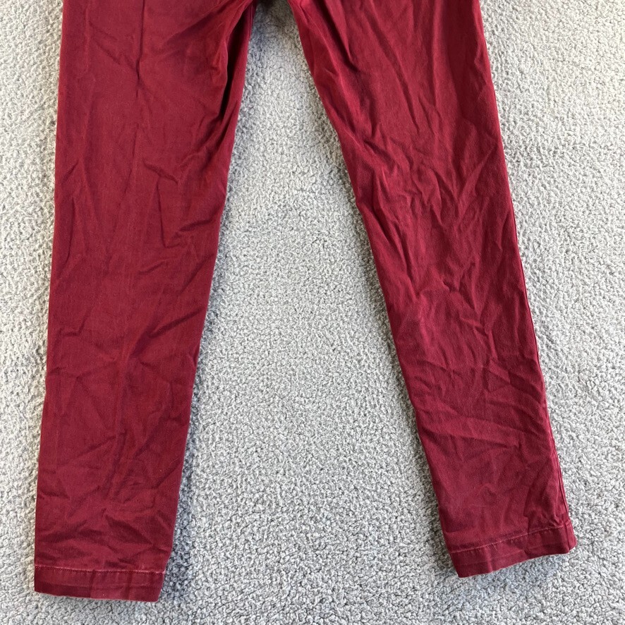 Lacoste Pants Mens 30x34 Maroon Red Chino Slim Fit Straight Leg Golf