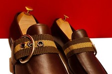 $849.00 !! PRADA LUXURY MEN RARE BROWN LEATHER LOAFERS SHOES MARKED UK SIZE 5.5