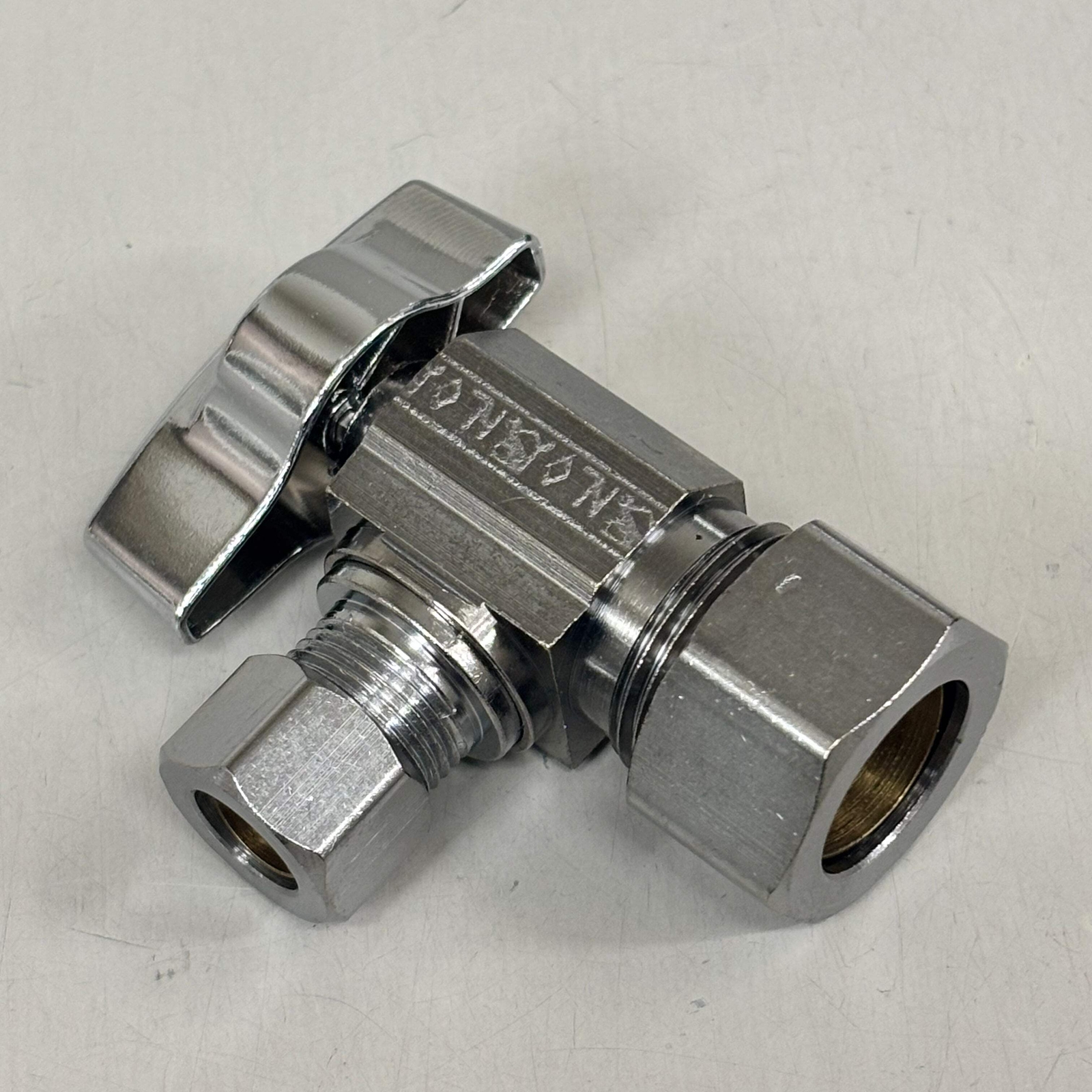 BRASSCRAFT 1/4 Turn Angle Ball Stop 1/2" NOM COMP In X 3/8" OD COMP Out KTCR19XC