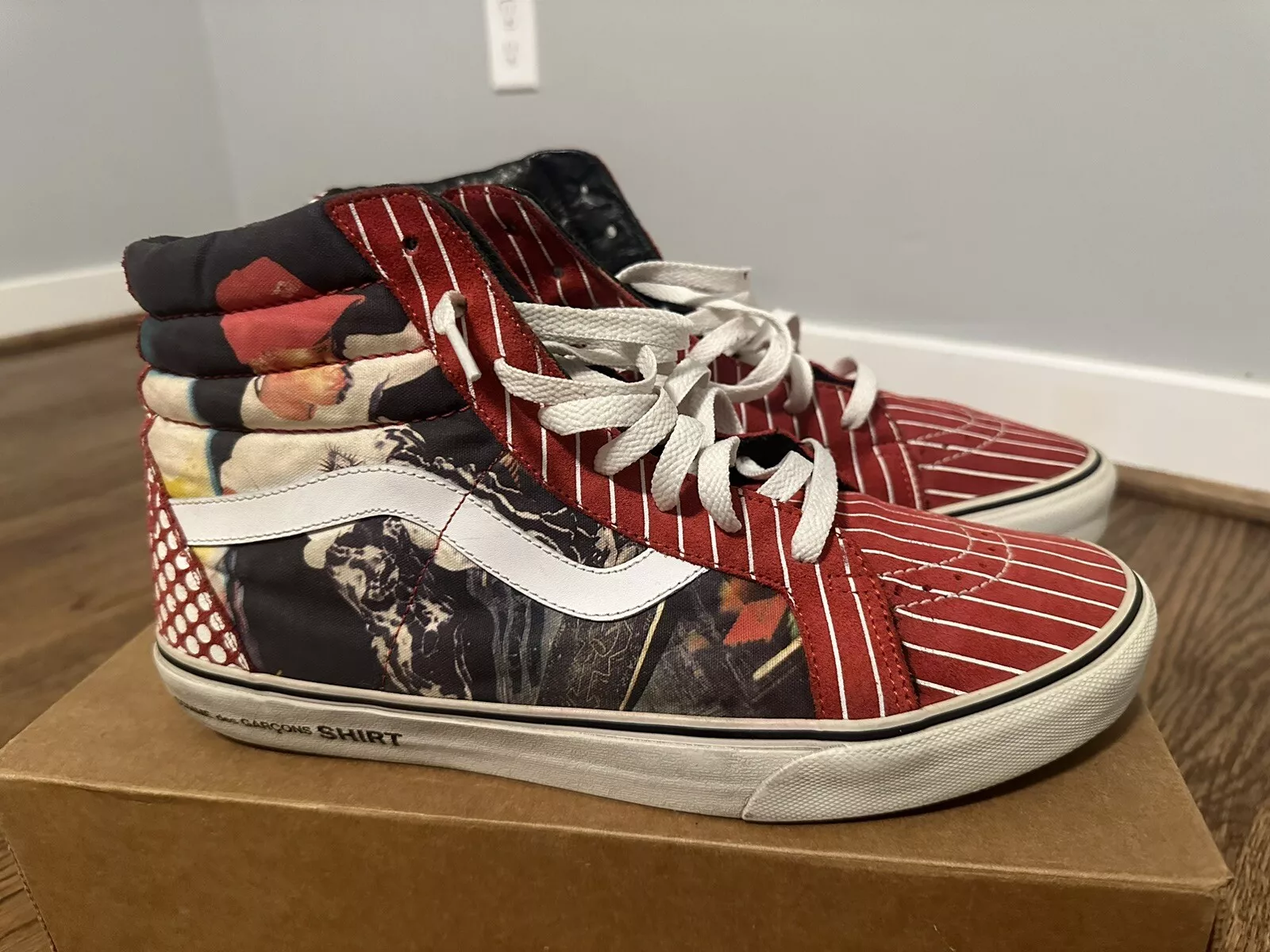 Baskets Vans x Supreme x Comme des Garçons x SK8 Hi Harold Hunter taille 12 rouge