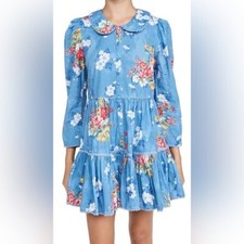 Loveshackfancy blue floral Marzia mini dress Small