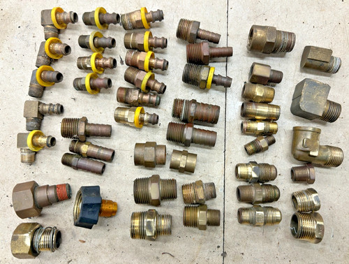 Used Brass Water Pipe Thread fittings NPT & Various 4.5 lbs - USED