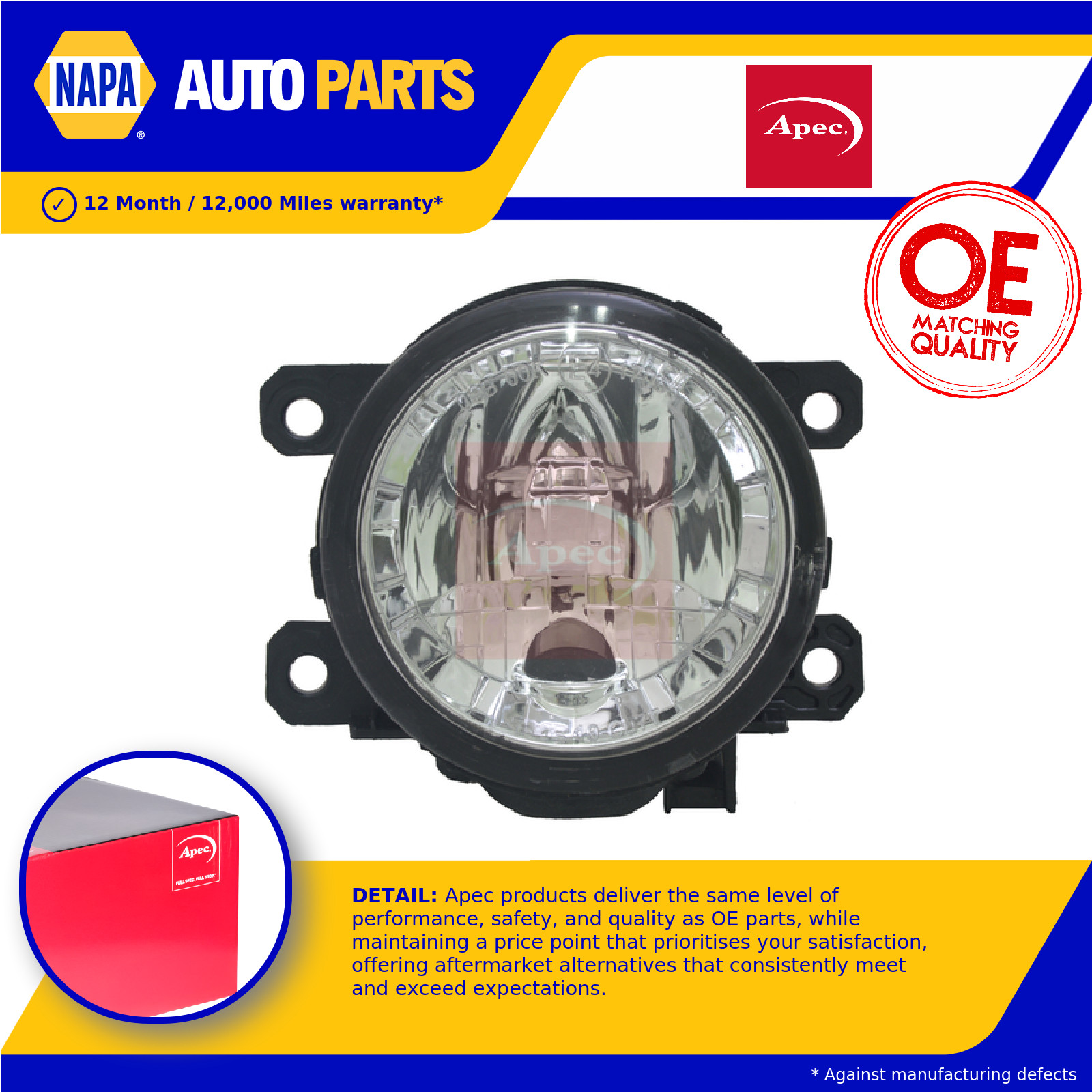 Fog Light Lamp Left or Right AFL2620 Apec 6208V6 1826337 E3B515B243AA 4158200356
