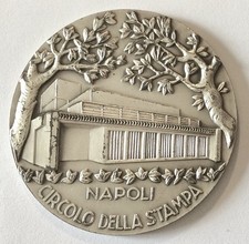 Napoli- Circolo della Stampa - Medaglia Argento 800/1000 gr.49,40 - Diam. mm.55.