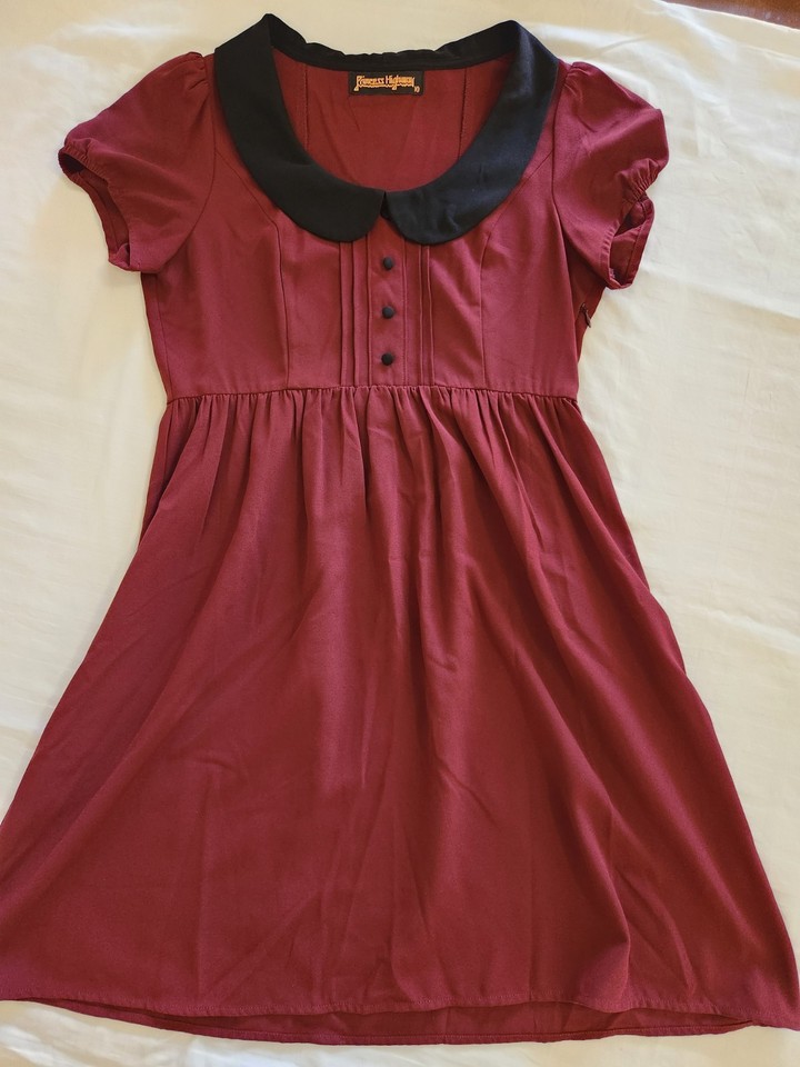 Princess Highway baby doll dress Sz10 cottagecore vintage Dangerfield burgundy