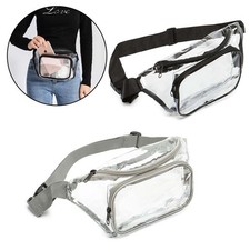 Waterproof Clear Waist Bag Transparent Zip Fanny Pouch Adjustable Strap Outdoor