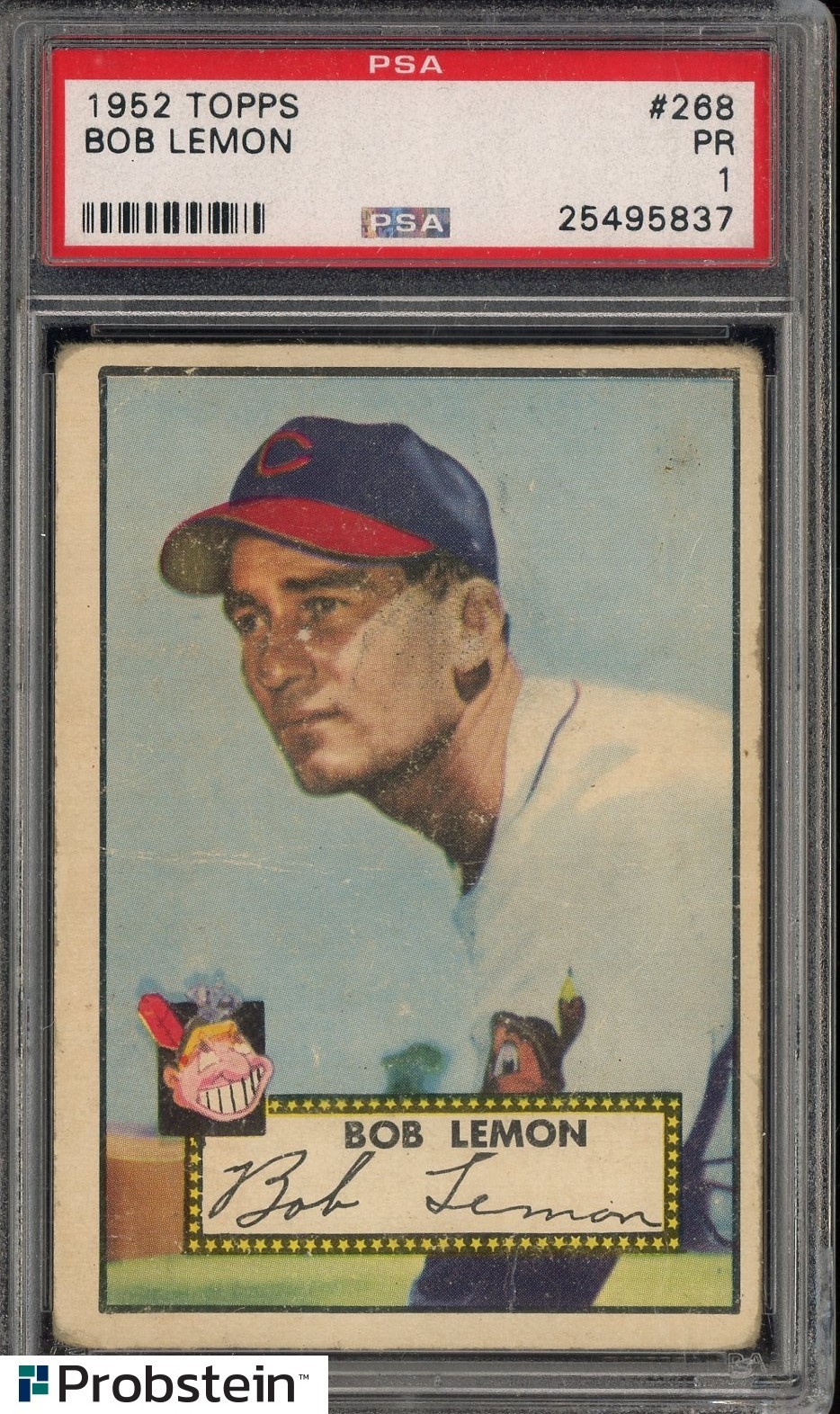 1952 Topps #268 Bob Lemon Cleveland Indians HOF PSA 1 PR