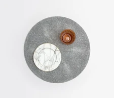 Blue Pheasant Henry Cool Gray, Round Placemat, Realistic Faux Shagreen... - NEW!