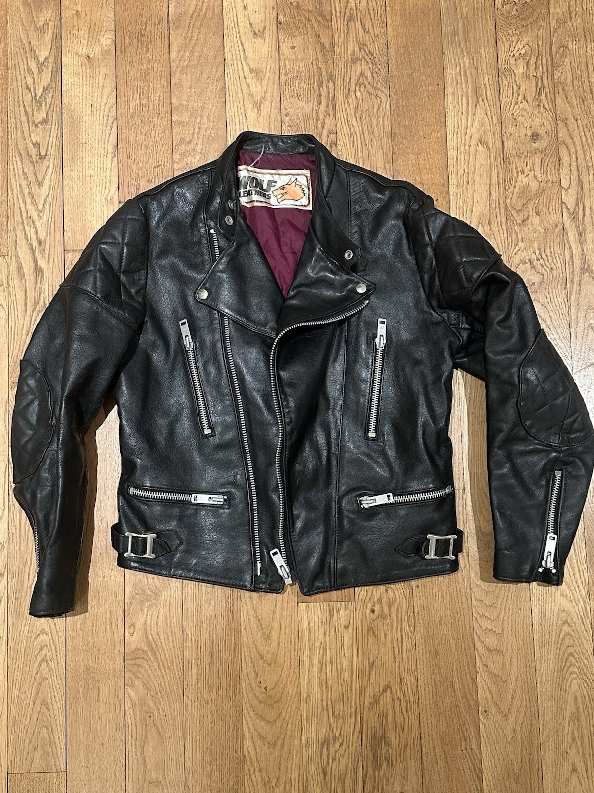 Wolf leathers monza Style Leather Jacket Labelled 44”Fits Like a 42”
