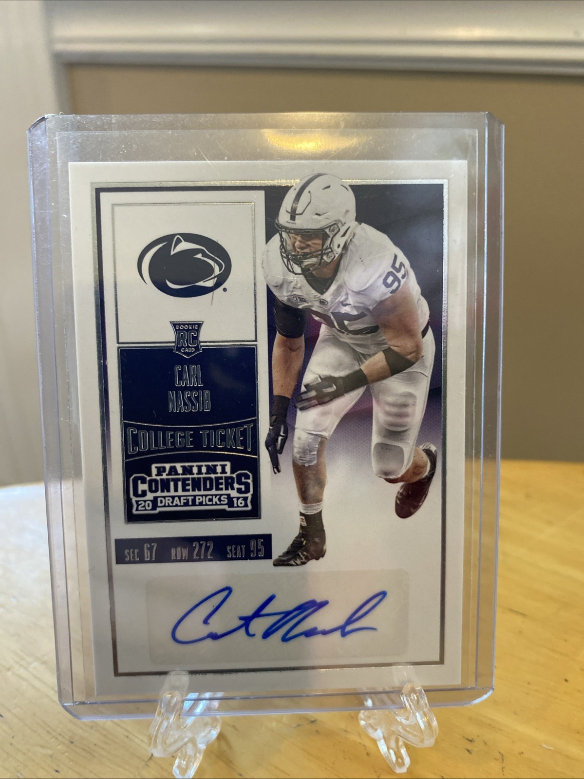 Carl Nassib Panini Contenders Draft Picks #290 Autograph-Bowl Ticket