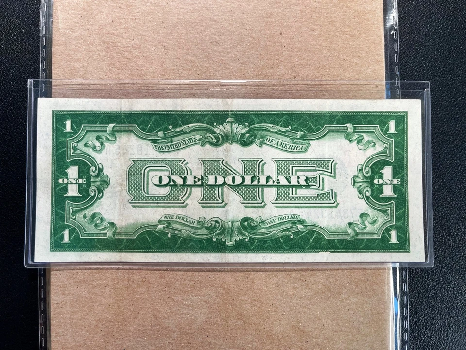 Fr. 1600 1928 $1 Silver Certificate "FUNNY BACK" - VF - Image 2 of 2