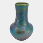 Weller Sicard 1902-07 Art Nouveau Pottery Green Iridescent Luster Floral Vase