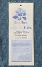 Blue Rose black background stamp mounts, "Large" 57mm x 8.5", 4 strips (R16-05)