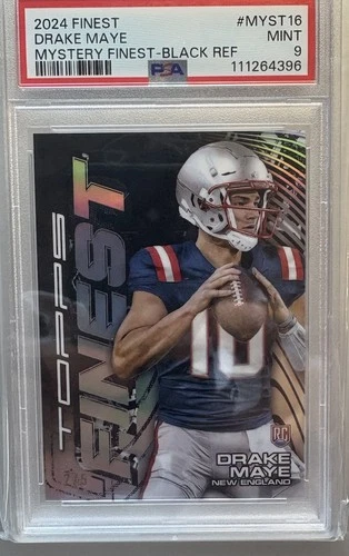 DRAKE MAYE 2024 TOPPS FINEST MYSTERY FINEST BLACK REFRACTOR RC #2/5 PSA 9 POP 2