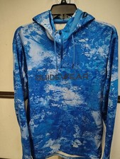 Cabela s Fishing Hoodie Guidewear Performance Blue/White Camouflage Men s Medium