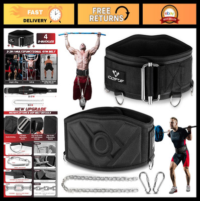 3-in-1 Weighted Dip Belt with 40.6'' Chain, Self-Locking, 350 LBS Capacity for Pu