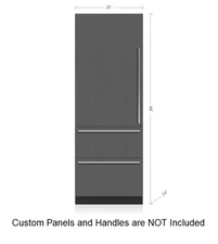 Sub-Zero IT-30CI-LH 30" Panel Ready Refrigerator/Freezer Column with Ice Maker