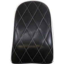 LePera Black Diamond w/White Stitching Bare Bones Pillion Pad - LYB-007PDMWTP