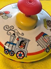 Vintage Rustic Ohio Art Metal Spinning Top Toy VTG Nostalgic Play Collectible