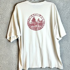 Vintage Timberland T-Shirt Mens XL Off White Cotton Double Sided Made In USA