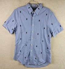 Ralph Lauren Men's All Over Polo Bear Short Sleeve Slim Fit Shirt Size L