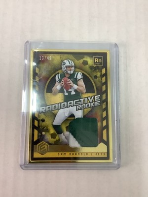 2018 Panini Elements - Radioactive Rookie Sam Darnold Gold 13/49 (MEM, RC) PATCH