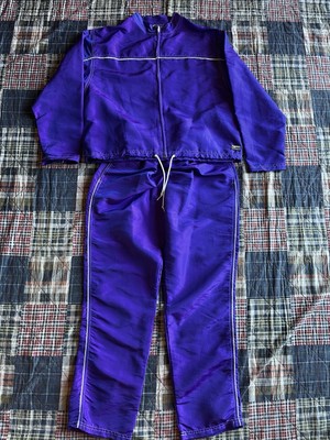 Vintage Surf Style Track Suit Jacket Pants Size M/L Purple 90's Surf Windbreaker