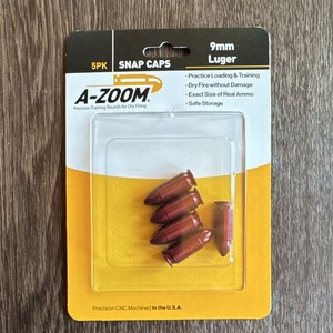 A-Zoom 9mm Luger Metal CNC Machined Snap Caps Red 5 Pack MPN 15116