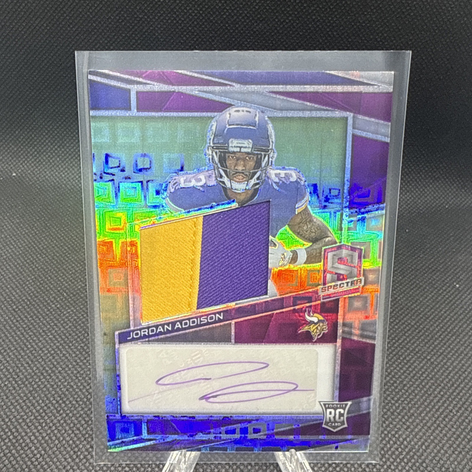 2023 Panini Spectra - RPA Neon Purple Prizm #220 Jordan Addison 11/30
