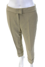 Escada Women's Button Closure Cuff Hem Dress Pants Beige Size 36
