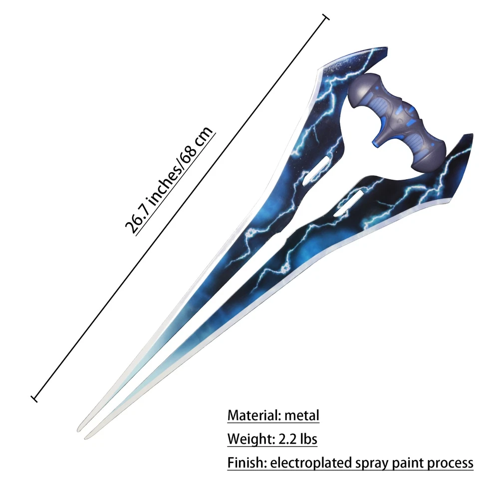 26.7in Halo Energy Sword/Lightsaber Lightning Stripe Metal Cosplay Collection B - Image 2 of 4