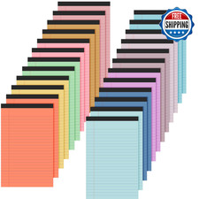 Lincia 24pk Small Colored Lined Note Pads 5x8" 50 Sheets Legal Writing