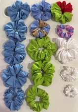 Handmade Scrunchies Multicolor Multi size Set Of 15