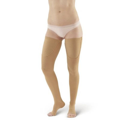 Ames Walker Style 320 Anti-Embolism Open Toe Thigh High Stockings 18 mmHg