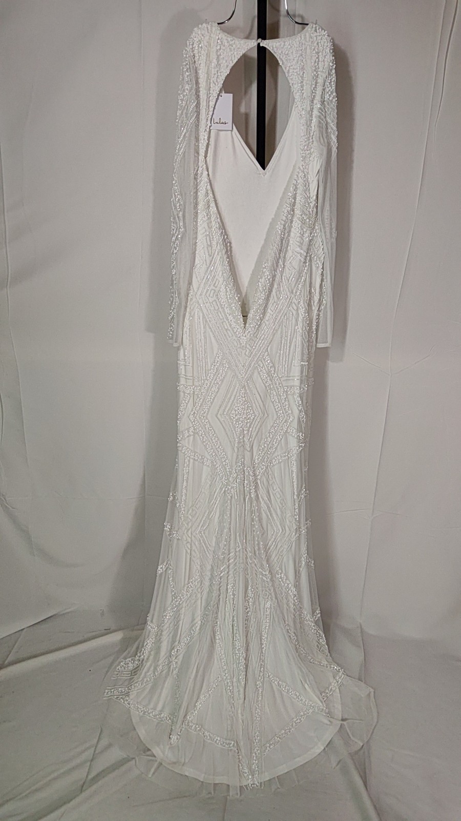 Lulus Deedra Sequin Beaded Backless Maxi Dress Wh… - image 3