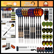 Steel Tip Darts Set 22g 28g with Case, Aluminum Shafts, Brass Barrels