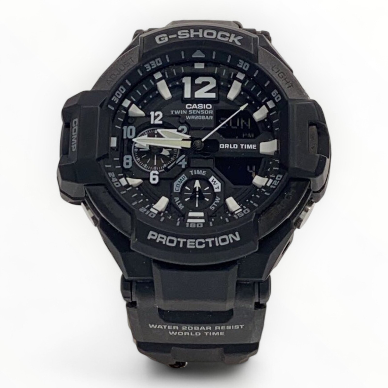 CASIO Ana-Digi Black Quartz Watch for Men H2.32 W2.05 Model 7150