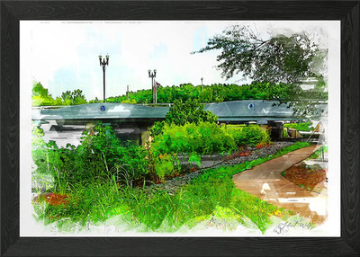 E Commerce St Bridge Framed Wall Art Poster Canvas Print Picture