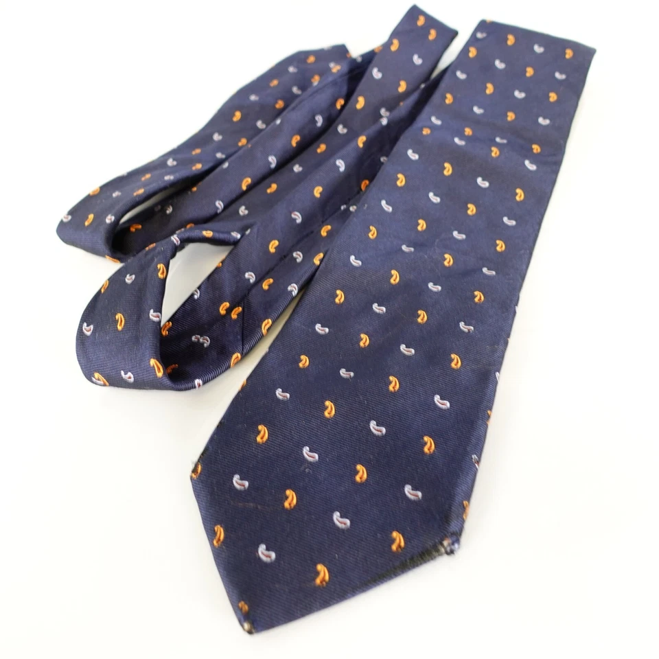 Corbata para el cuello para hombre azul marino cachemira seda sólida básica repetición Western Boho oscuro JAPÓN Foto 4 de 4