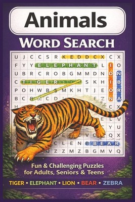 Animals Word Search: Word Searches with Easy to Read Print about Animals, Farm A