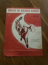 1949 RUDOLPH THE RED-NOSED REINDEER vintage Christmas sheet music SANTA CLAUS